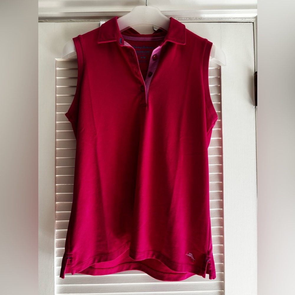 Sleeveless Polo Top - Pink